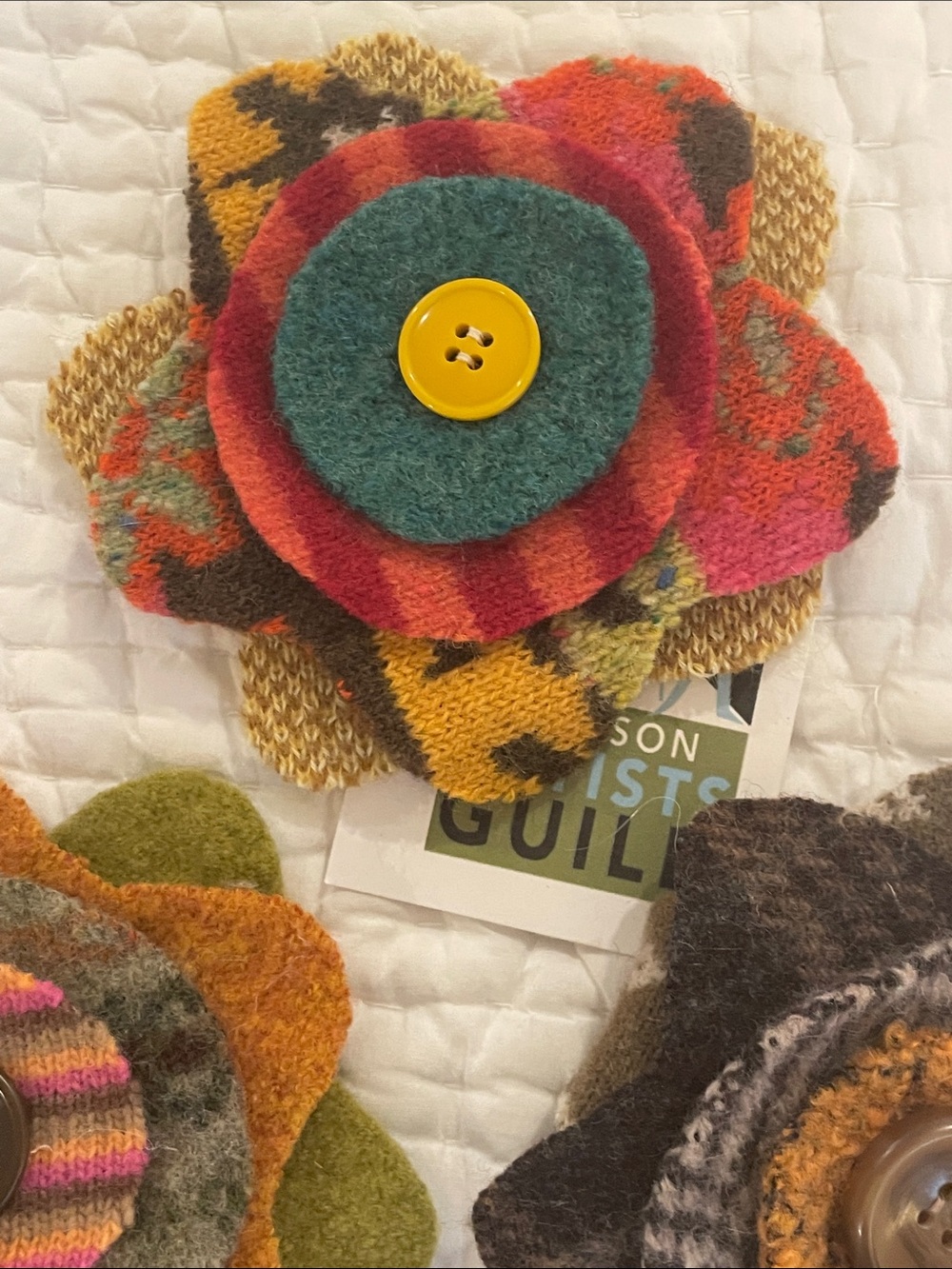 Lapel pins made from wool fabric 5” diameter. - Picture 3 of 7
